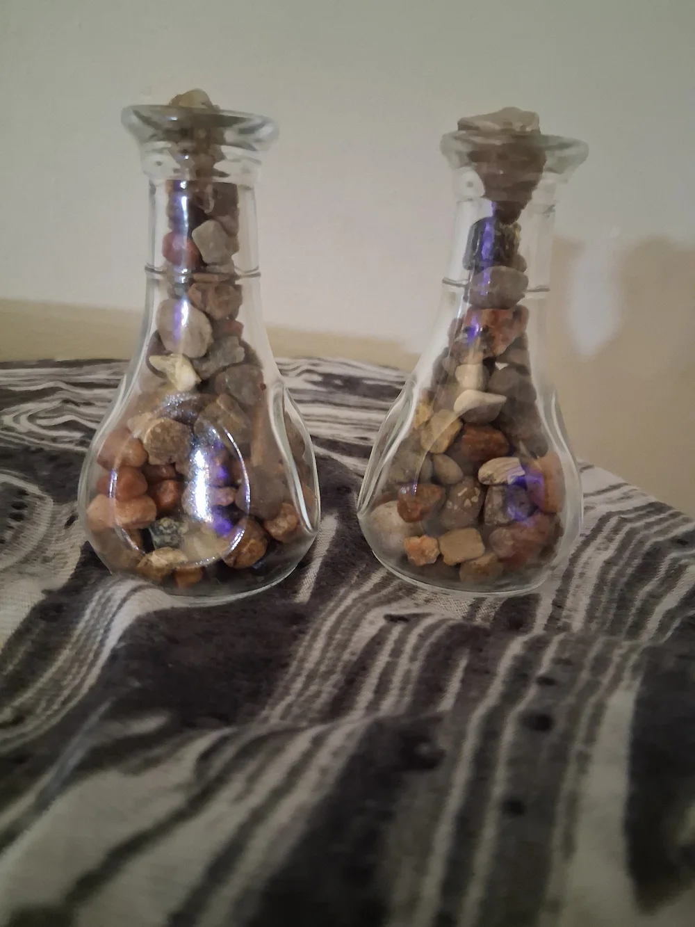 Clear Glass Pebble Vases — Brown Pebble Fill